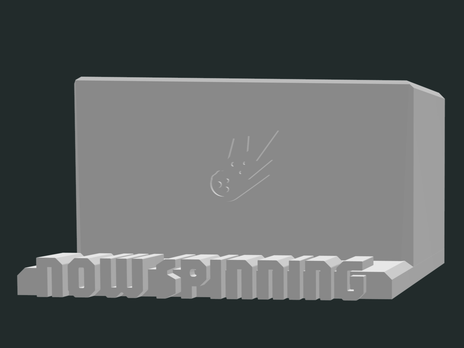 Gray view of the 3D model used to print the Record Display Stand.